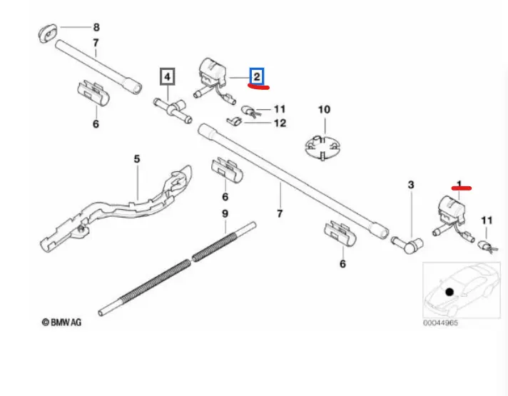 2x OE BMW Spyledyser  61667056732_61667056731
