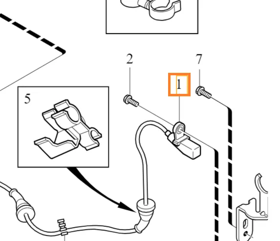 ABS-sensor bak venstre Volvo Genuine® XC90 (03-16)