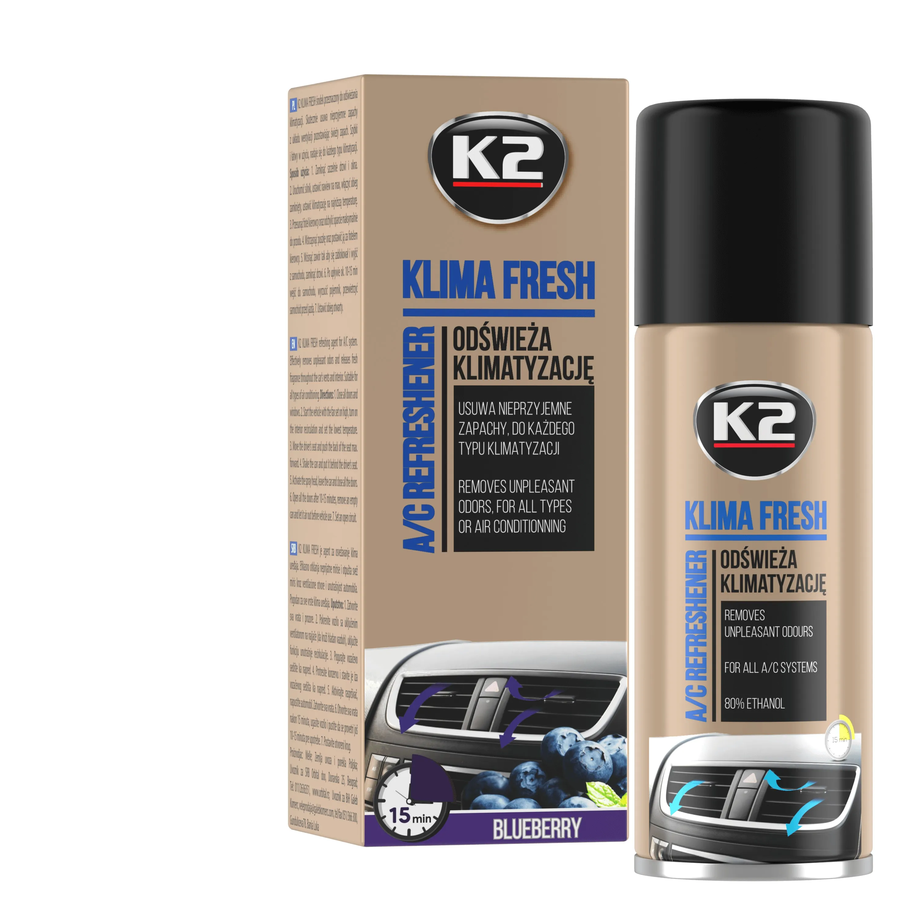 AC-rens K2 Klima Fresh Blueberry - 150ml