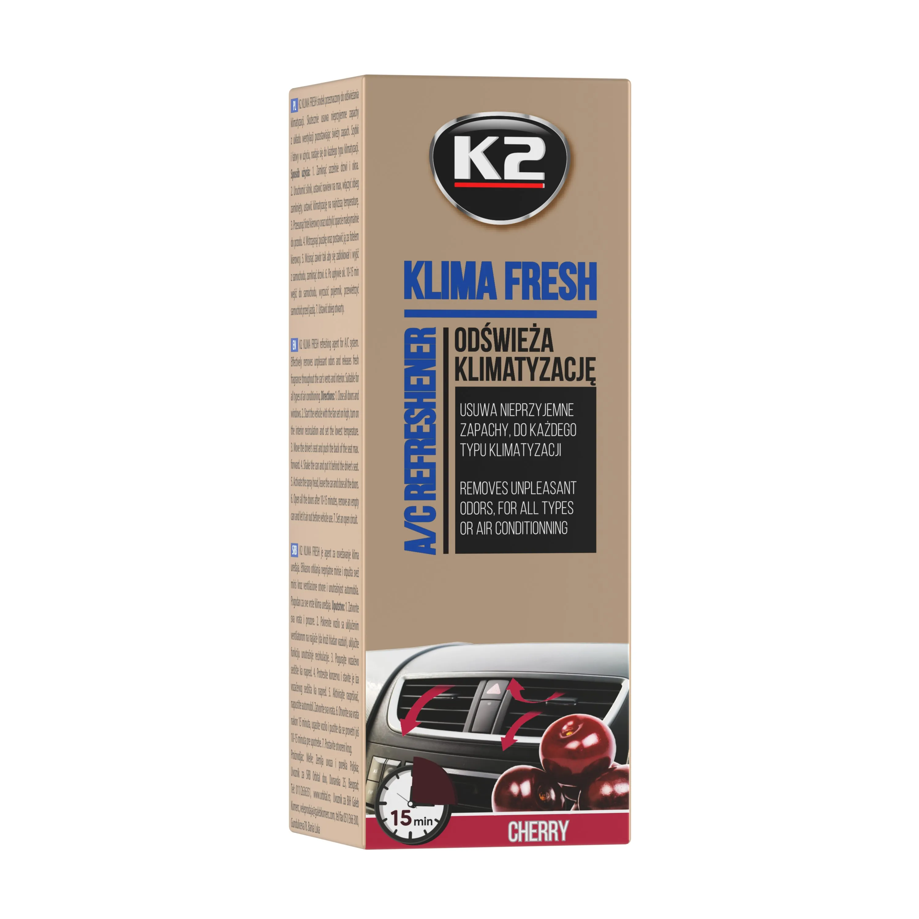 AC-rens K2 Klima Fresh Cherry - 150ml – bilde 2