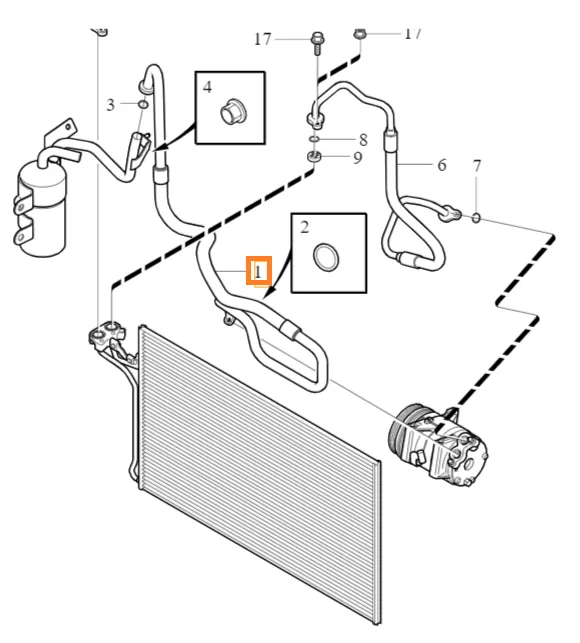 AC-slange Volvo C30 / C70 / S40 / V50 2004 - 2013 │ Genuine®
