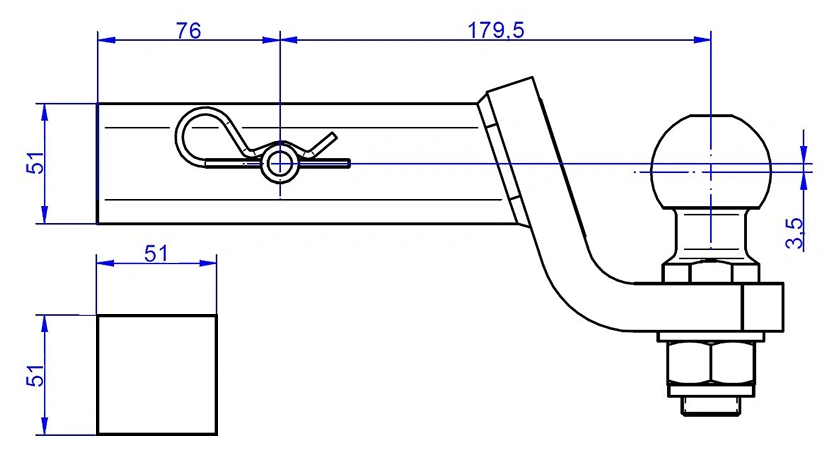 Adapter for amerikansk tilhengerfeste │ ZK-1 – med 35 mm senket kule og europeisk typegodkjenning Image 7