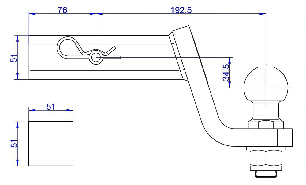 Adapter for amerikansk tilhengerfeste │ ZK-2 – med 34,5 mm senket kule og europeisk typegodkjenning Image 9