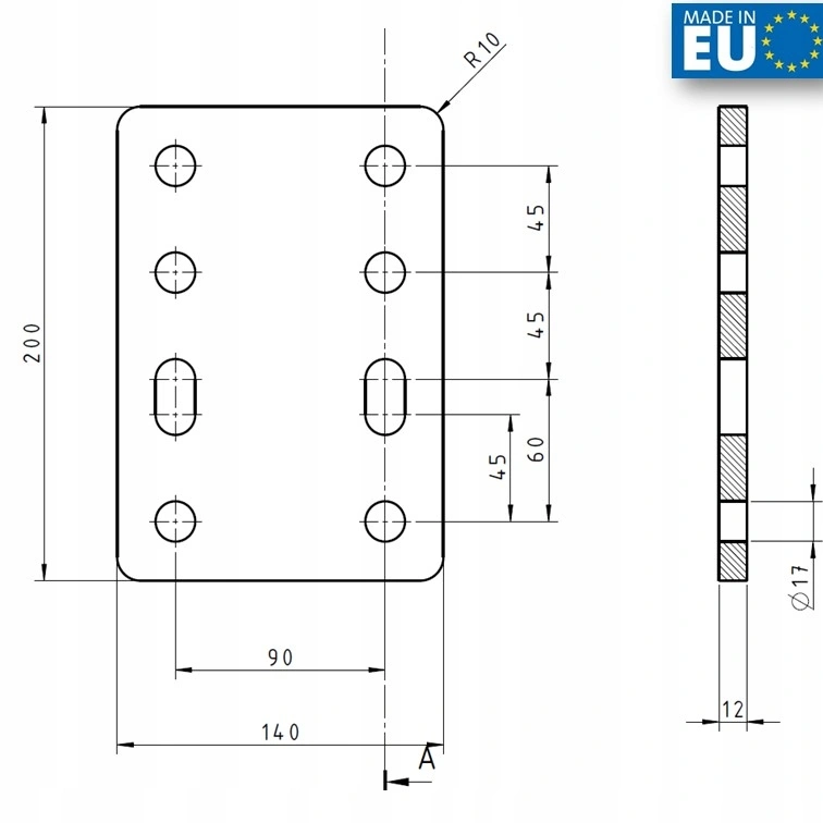 Adapter for regulering av høyde på tilhengerkule – 105 mm / 90 mm boltavstand │  Hengerfeste senk Image 6