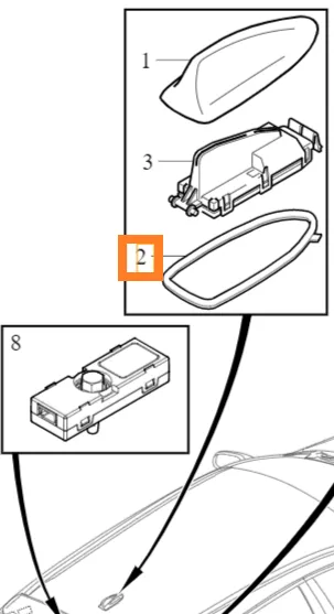Antennetetning Volvo Genuine® C30 C70 S40 S60 S80 V40 V50 V60 V70 XC60 XC70