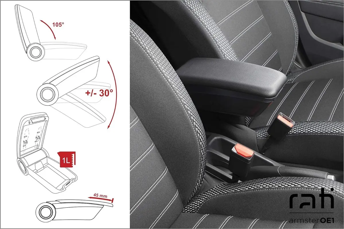 Armlene VW T5 / T6 / T7 / ID.Buzz │ Rati Armster OE for biler med monteringshull for armlene (Passer ikke for biler uten braketten i sete) – bilde 10