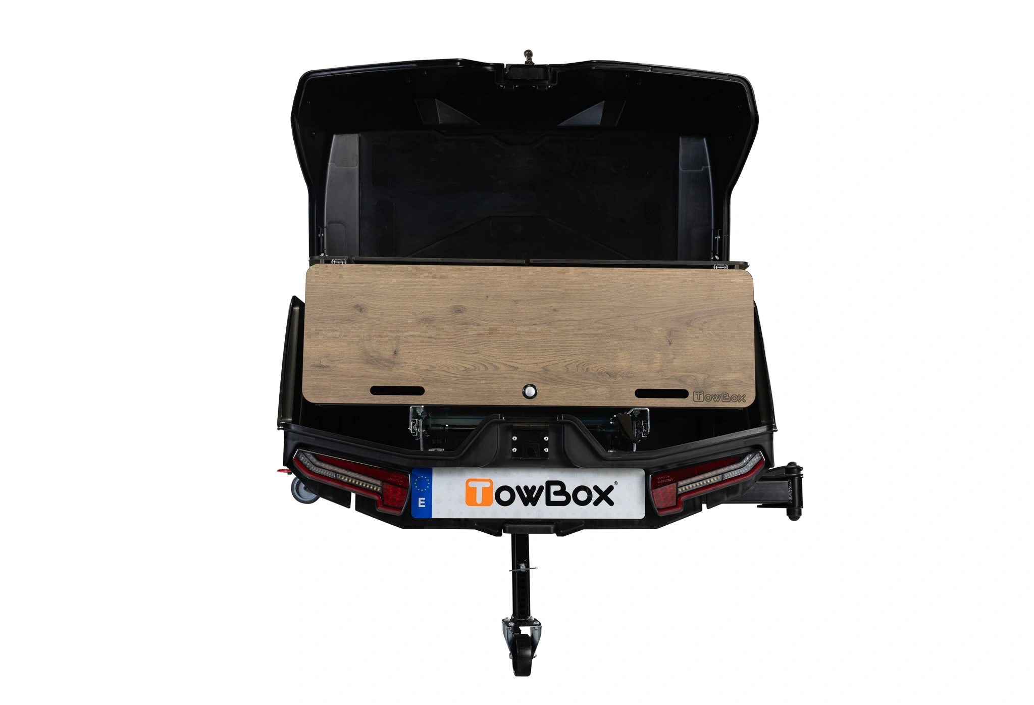 Bagasjeboks for tilhengerfeste TowBox Camper Life Long Black │ med kjøkkenmøbelsett - Lasteboks 400 Liter Image 11