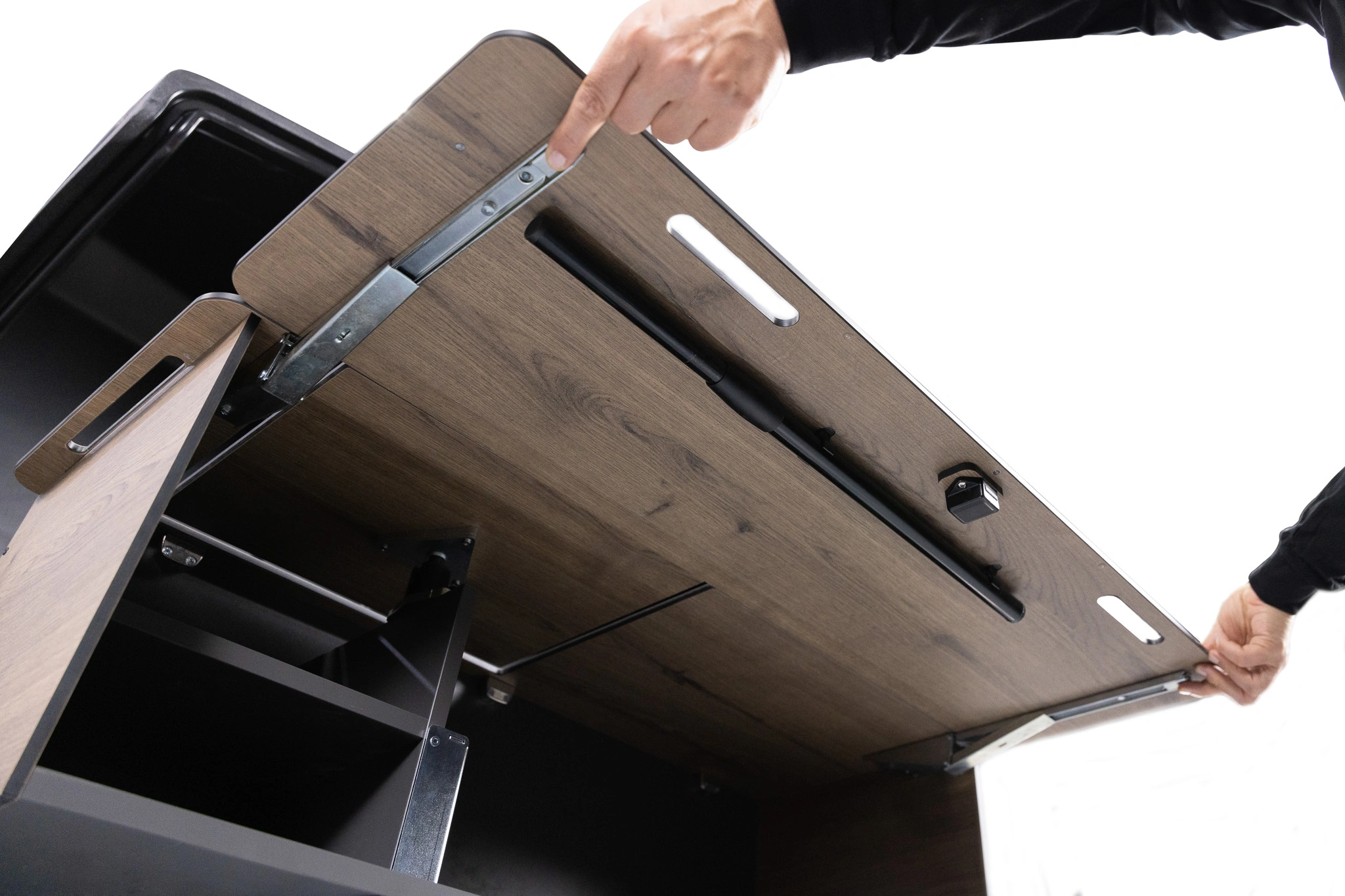 Bagasjeboks for tilhengerfeste TowBox Camper Life Long Black │ med kjøkkenmøbelsett - Lasteboks 400 Liter Image 2