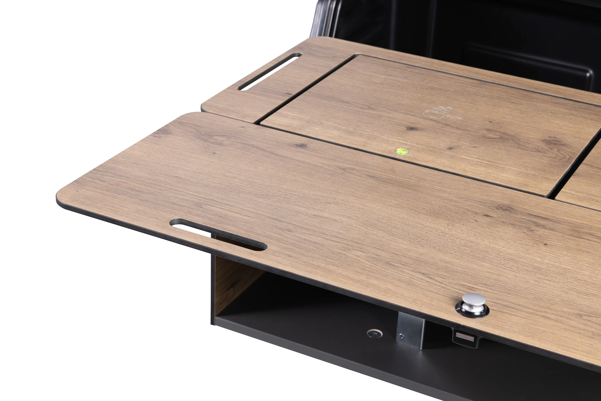 Bagasjeboks for tilhengerfeste TowBox Camper Life Long Black │ med kjøkkenmøbelsett - Lasteboks 400 Liter Image 21