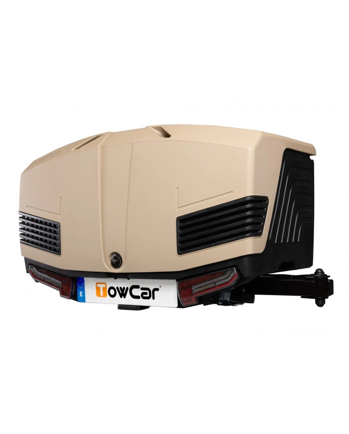 Bagasjeboks for tilhengerfeste TowBox Camper V3. Long Camel │ Lasteboks 400 Liter Image 1