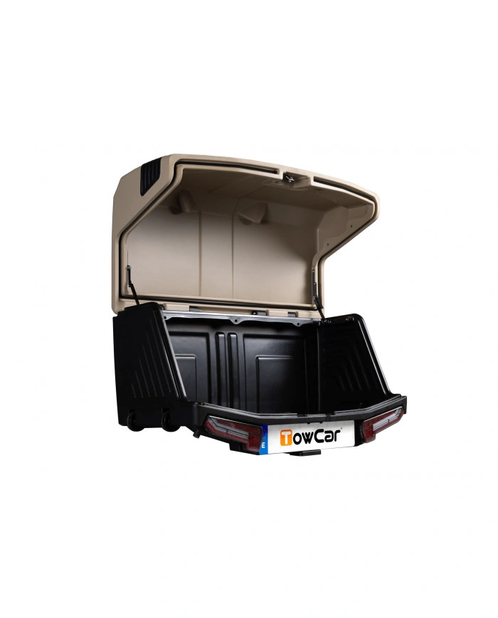 Bagasjeboks for tilhengerfeste TowBox Camper V3. Long Camel │ Lasteboks 400 Liter Image 4