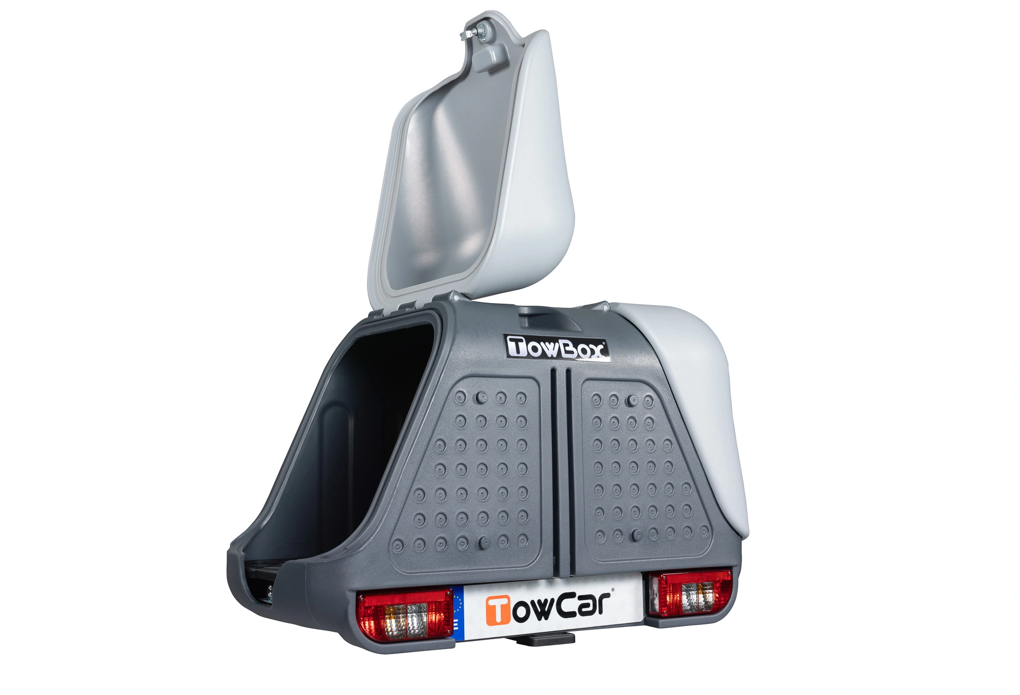 Bagasjeboks for tilhengerfeste TowBox V2 Classic Grey │ Lasteboks 390 Liter – bilde 2