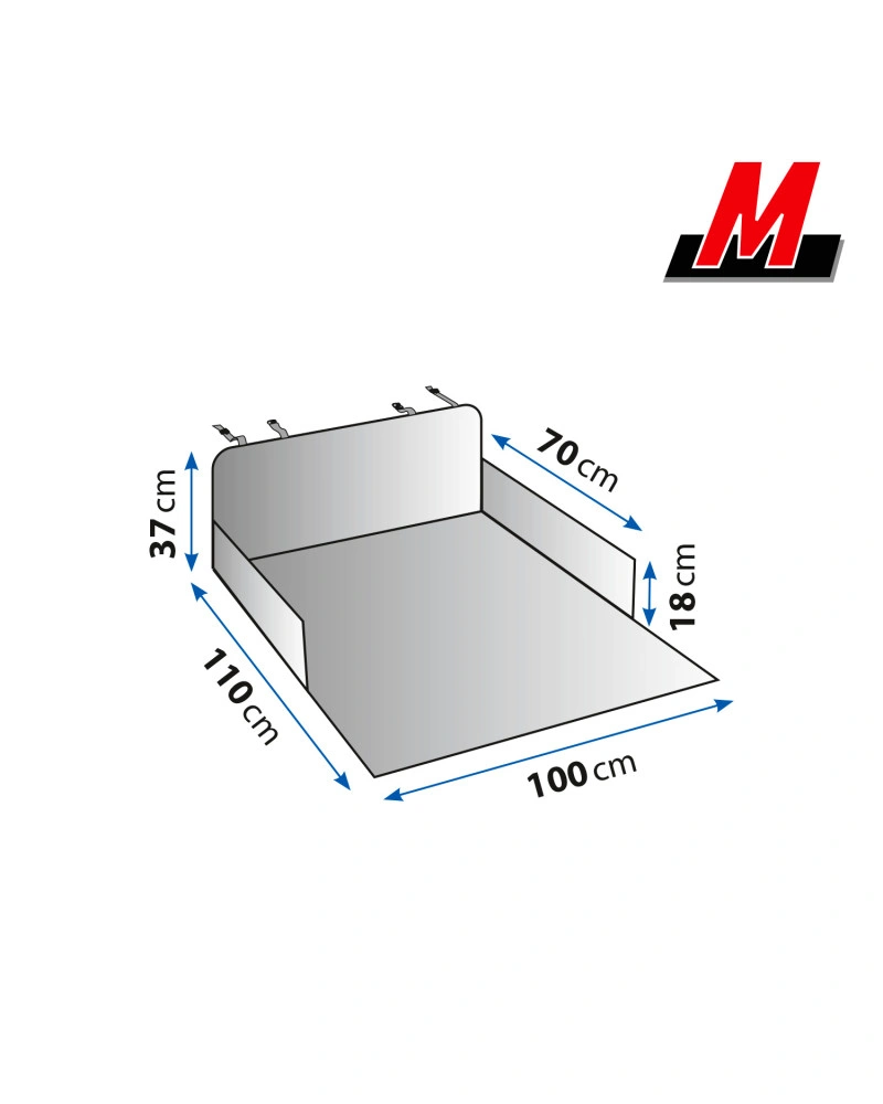 Bagasjeromsbeskytter til hund DEX strl. M | Svart - Vanntett Poliester + PVC - 110 cm x 100 cm – bilde 4