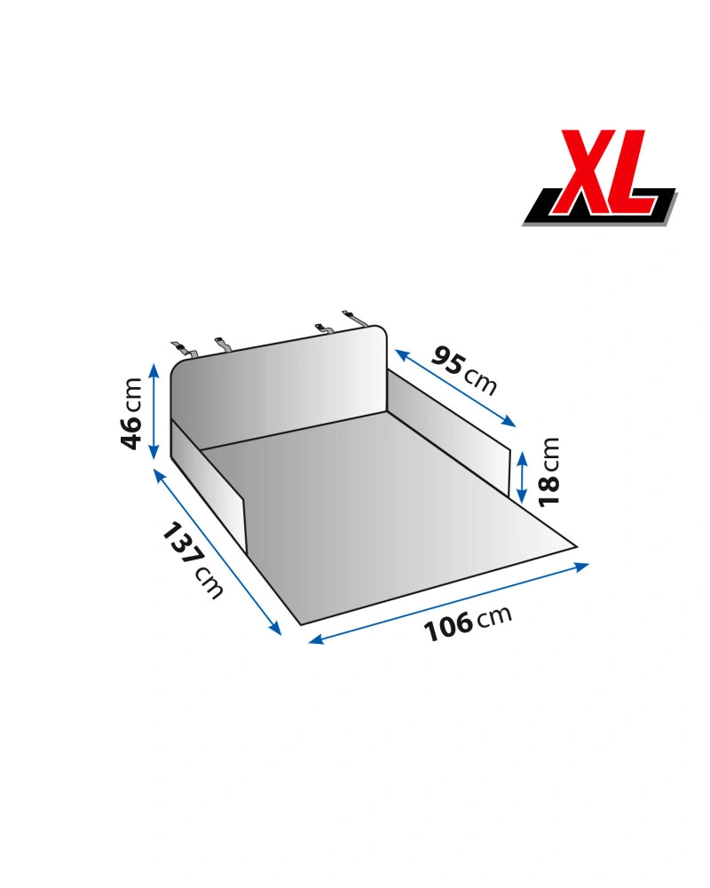 Bagasjeromsbeskytter til hund DEX strl. XL | Svart - Vanntett Poliester + PVC - 137 cm x 106 cm – bilde 3