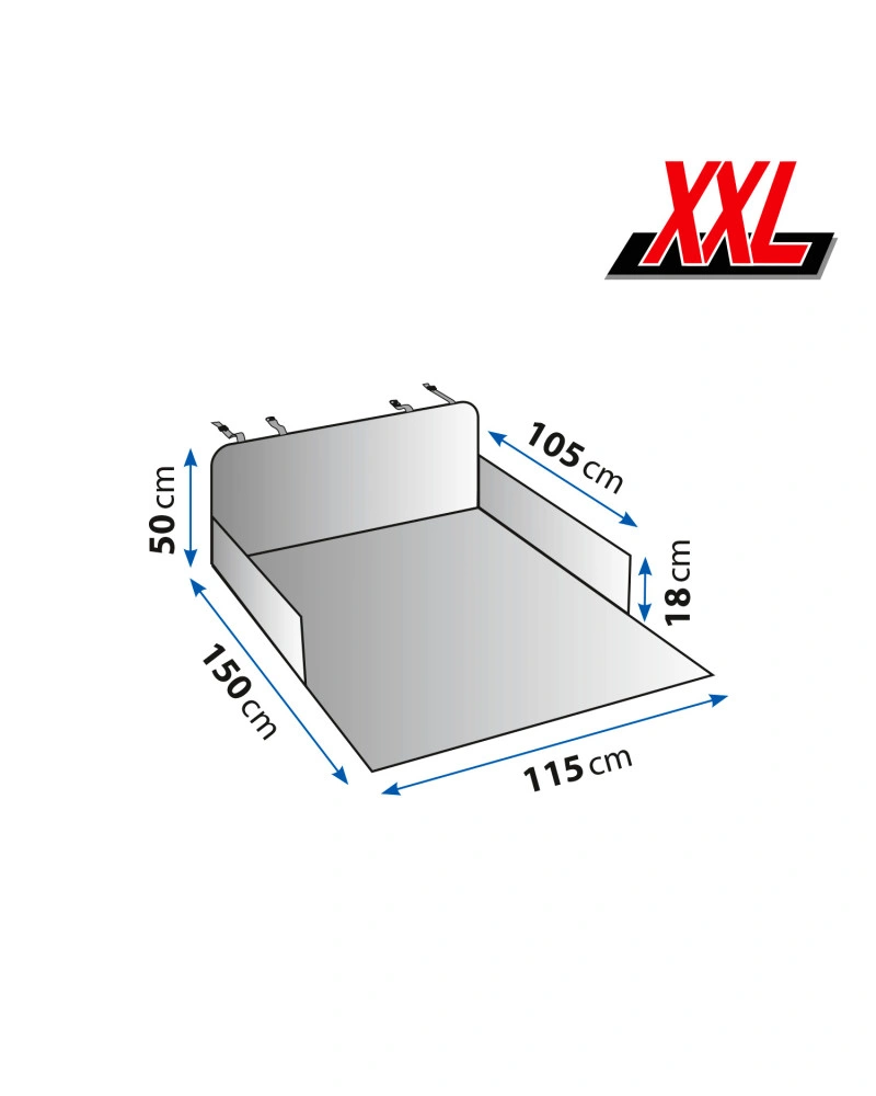 Bagasjeromsbeskytter til hund DEX strl. XXL | Svart - Vanntett Poliester + PVC - 150 cm x 115 cm Image 3