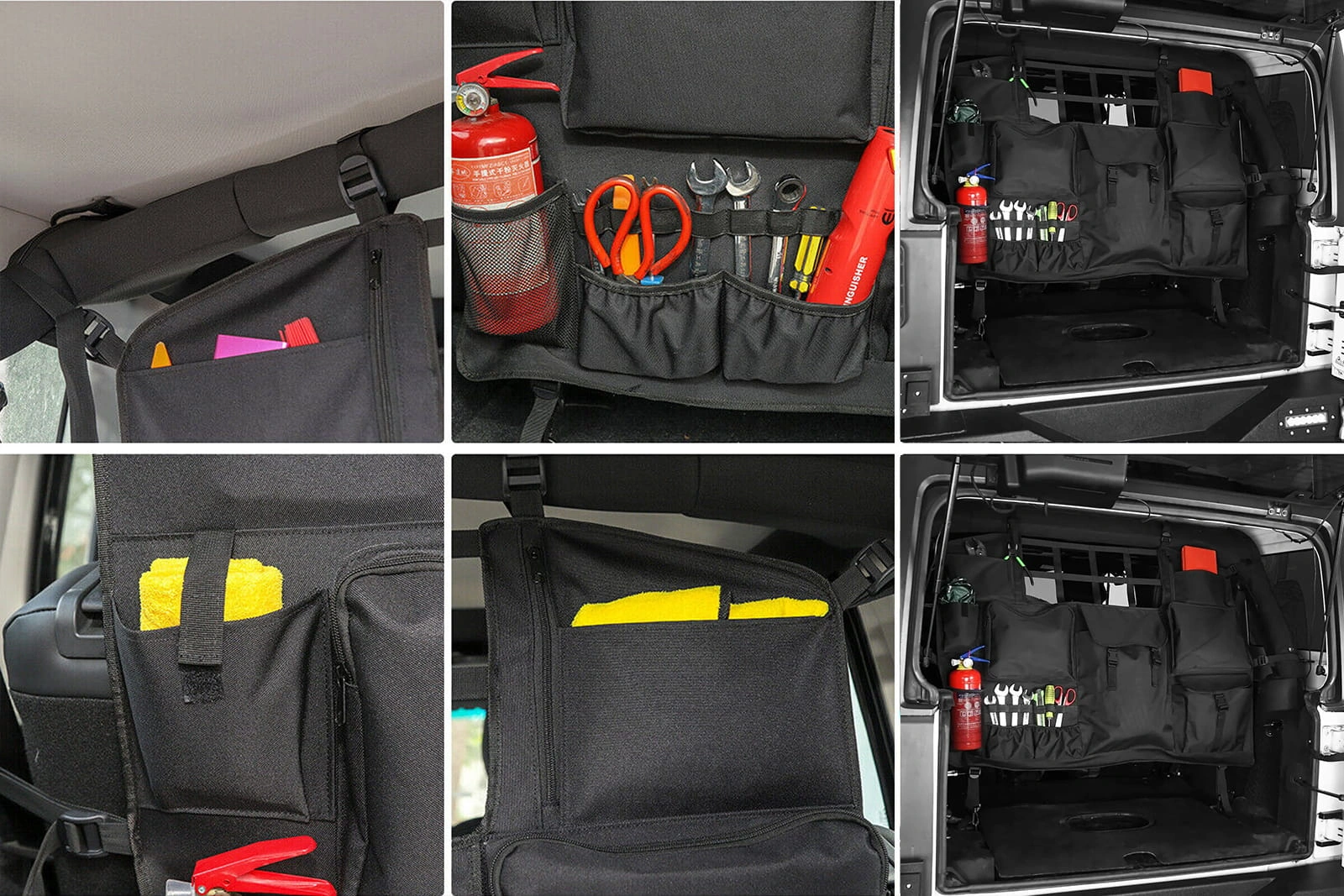 Bagasjeromsorganiser til baksete Jeep Wrangler JK / JL  │ Oppheng bagasjerom Trunk Back Seat Organizer – bilde 2