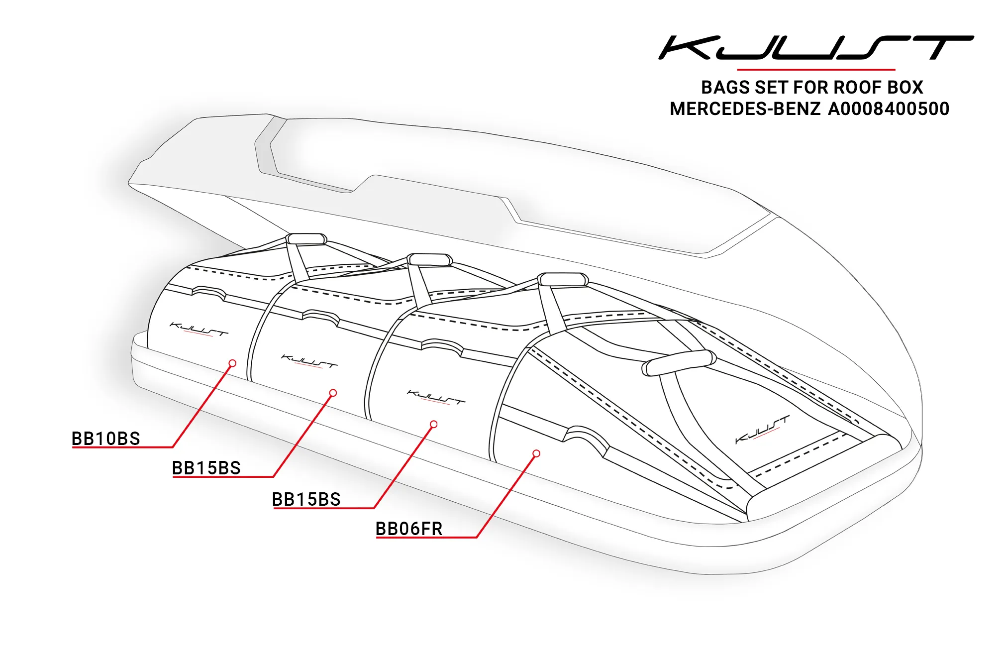 Bagsett til takboks Mercedes-Benz A0008400500 430L │ 4 stk. – bilde 6