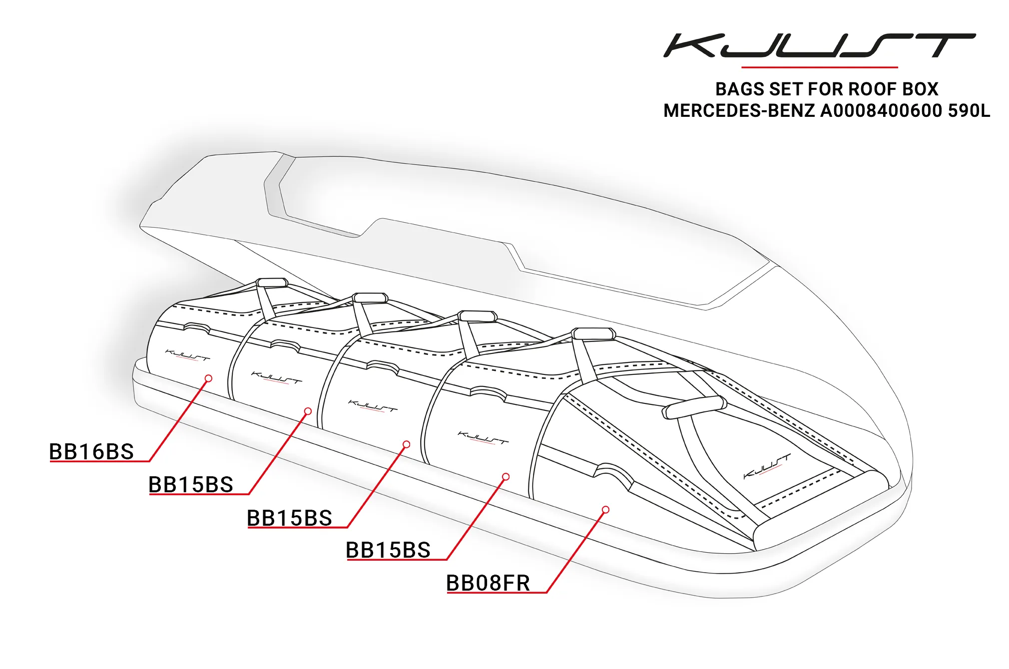 Bagsett til takboks Mercedes-Benz A0008400600 590L │ 5 stk. – bilde 8