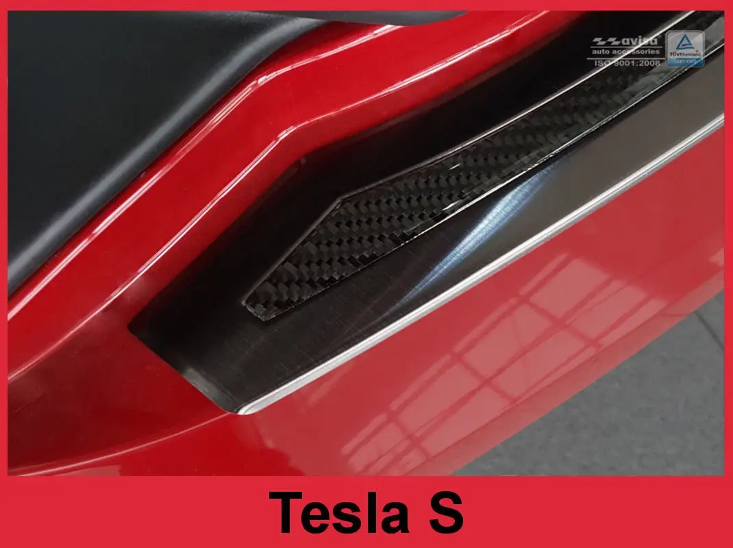 Bakfangerbeskytter Tesla Model S 2012 - 2021 │ Carbon Fiber Black – bilde 3