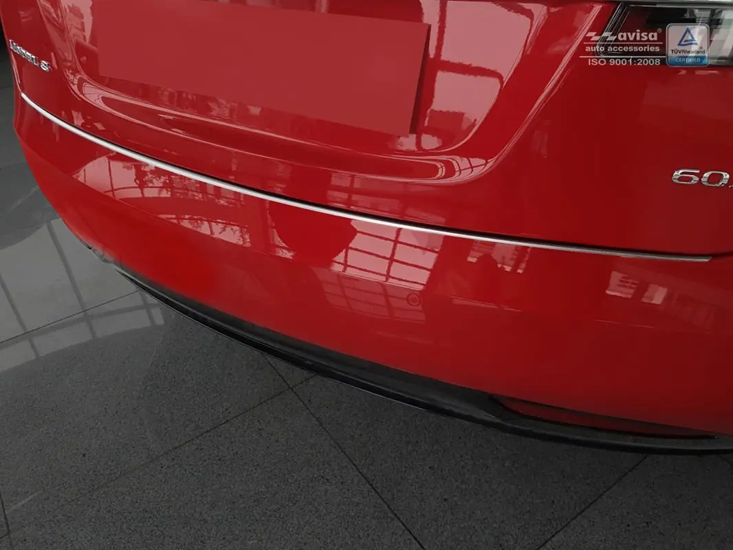 Bakfangerbeskytter Tesla Model S 2012 - 2021 │ Carbon Fiber Chrome - Red – bilde 4