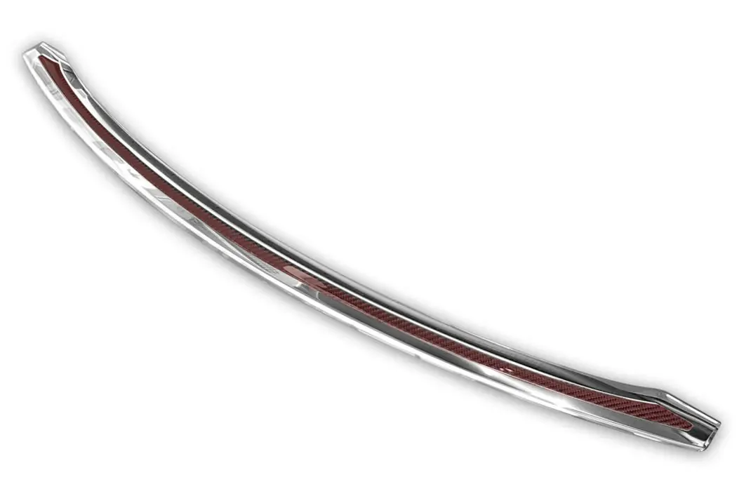Bakfangerbeskytter Tesla Model S 2012 - 2021 │ Carbon Fiber Chrome - Red – bilde 5