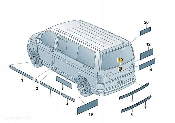 Bakluke emblem OEM VW T5 / VW T6 / VW Caddy Image 3