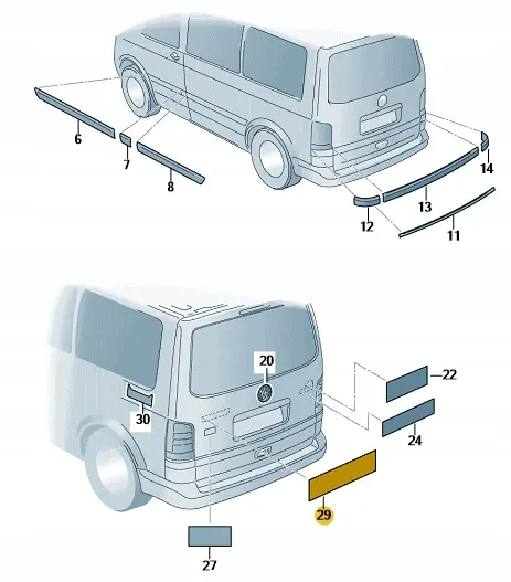 Bakluke emblem OEM VW Transporter T5 / VW Transporter T6 Image 2