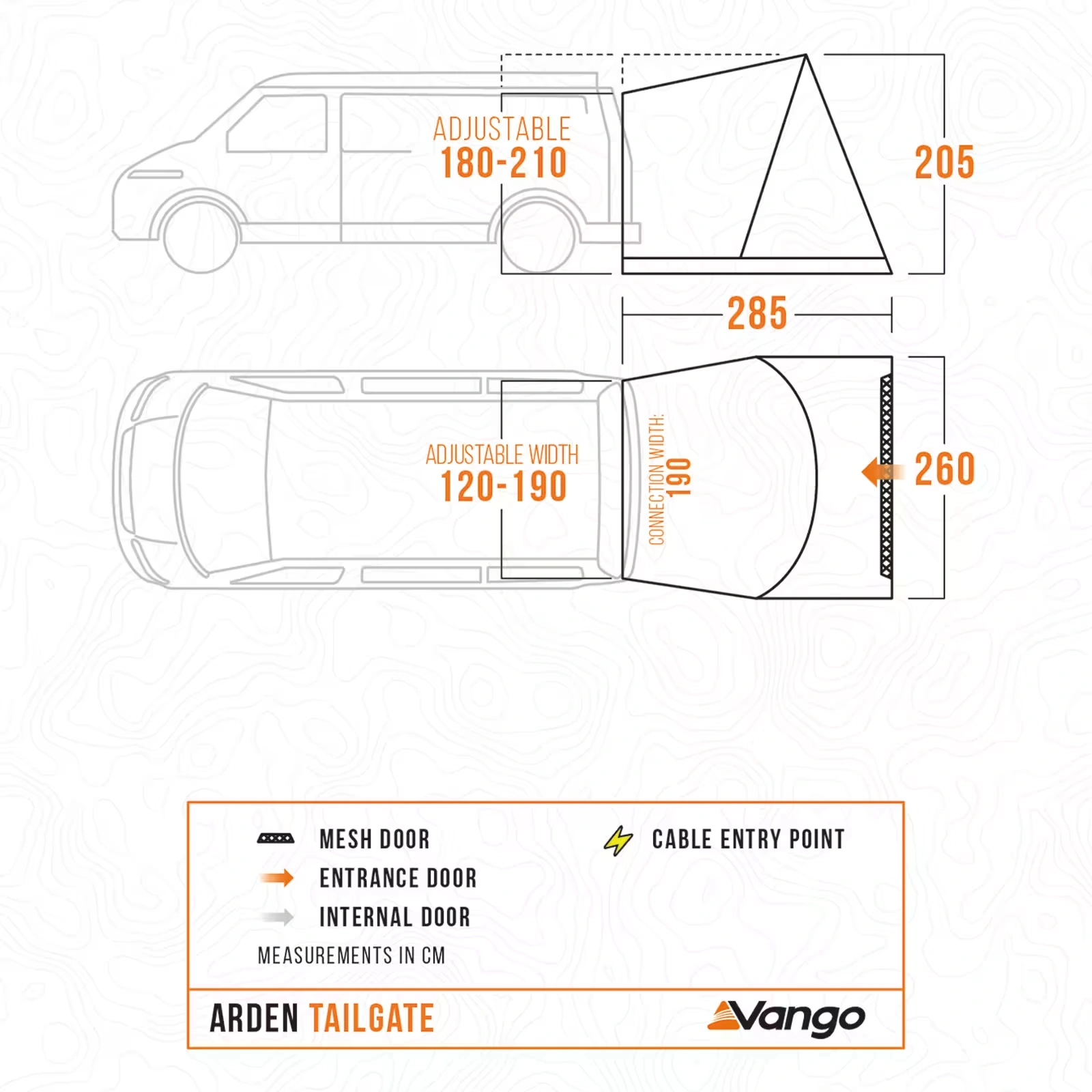 Bakluke telt Vango Arden Tailgate │ Hekktelt - bakmontert markise for campervan og SUV smoke grå – bilde 2