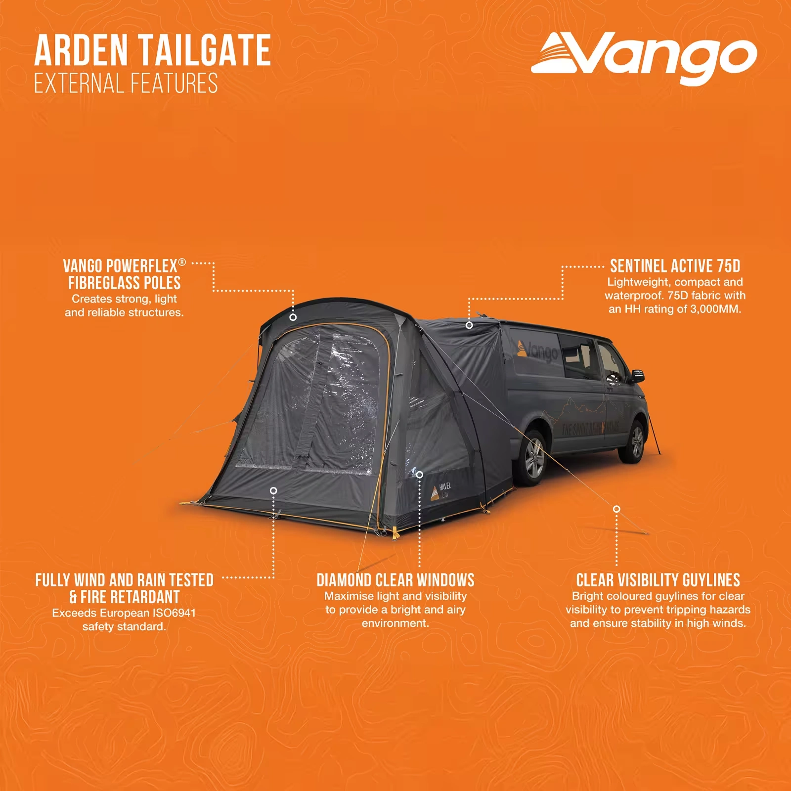 Bakluke telt Vango Arden Tailgate │ Hekktelt - bakmontert markise for campervan og SUV smoke grå – bilde 3