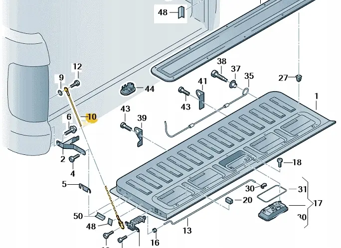 Baklukedemper VW Amarok I 2009 - 2020 │ Genuine® Tailgate Strap Left or Right – bilde 2