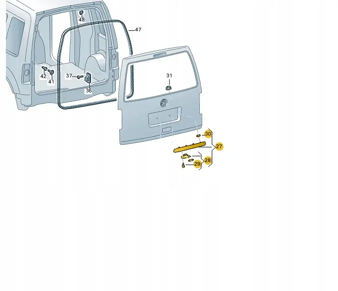 Baklukehåndtak / Skiltlys liste VW Caddy III (2K) 2003 - 2015 – bilde 5
