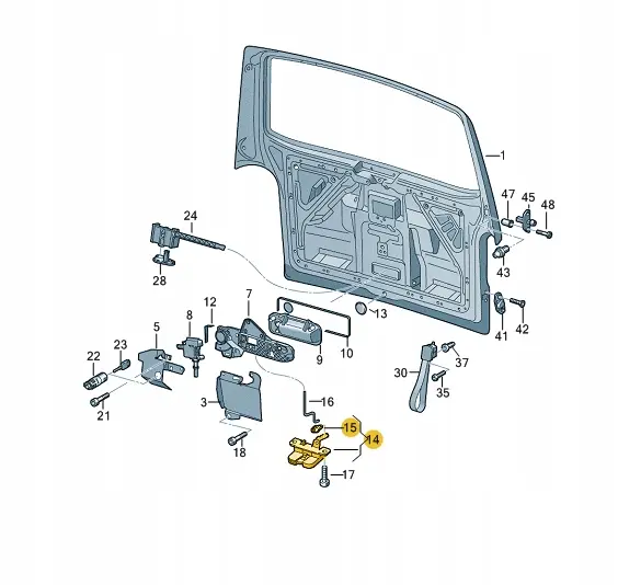 Baklukelås VW 7E5827505D Transporter T5 / T6 – bilde 3