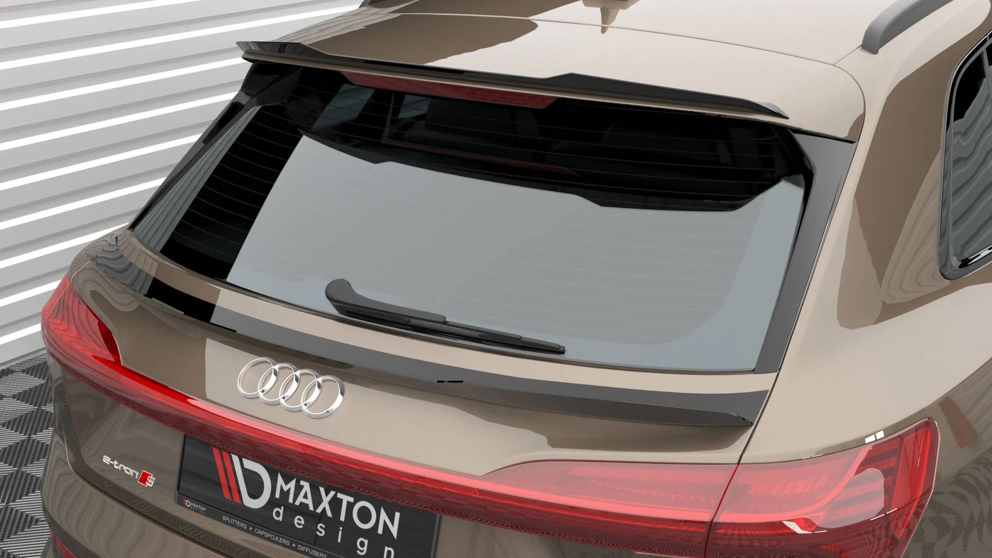 Baklukespoiler nedre - Audi e-Tron S-Line 2018 - 2022 | Glossy Black Edition – bilde 2