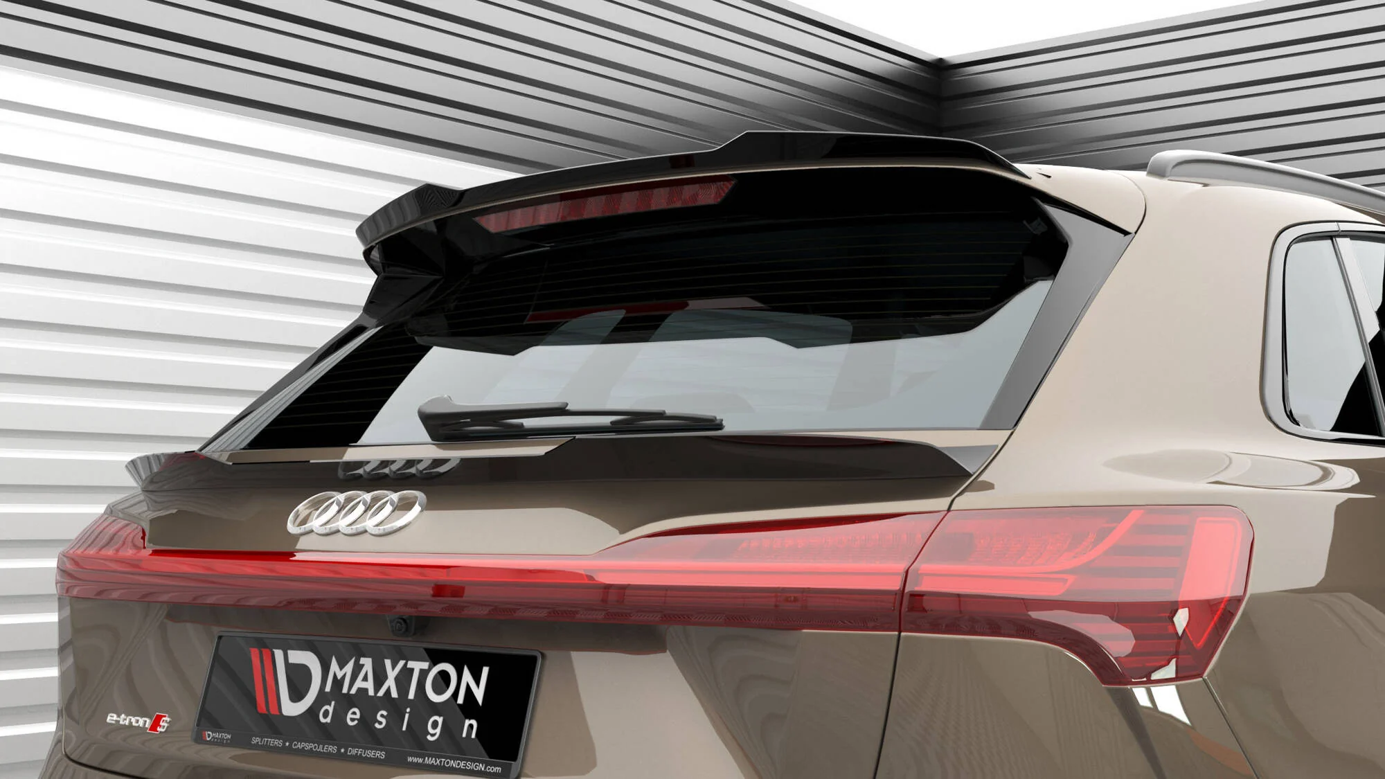 Baklukespoiler nedre - Audi e-Tron S-Line 2018 - 2022 | Glossy Black Edition – bilde 3