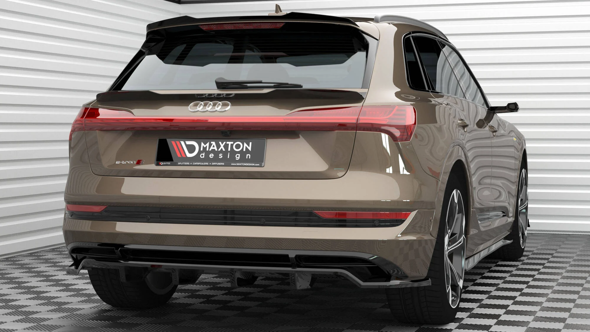Baklukespoiler nedre - Audi e-Tron S-Line 2018 - 2022 | Glossy Black Edition – bilde 6