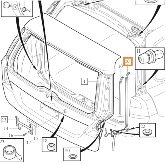 Bakluketetning høyre Volvo Genuine® V70 XC70 2008-2016