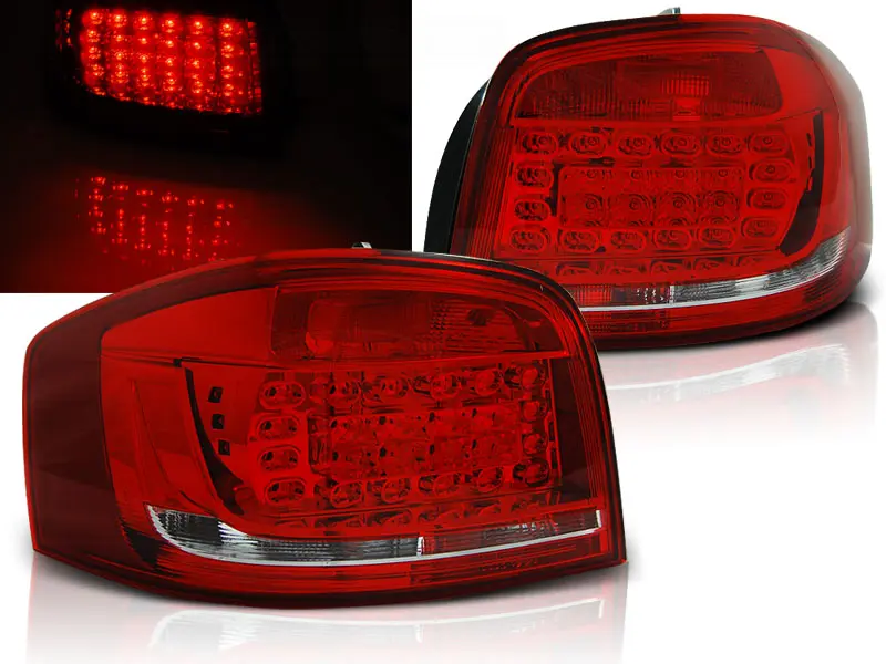 Baklykter LED AUDI A3 (8P) 2008-2012 RED WHITE
