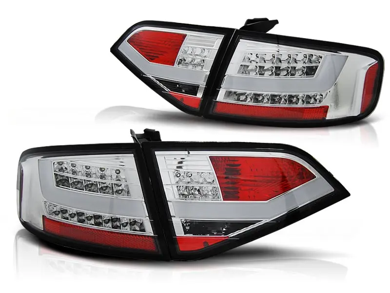 Baklykter LED Audi A4 B8 Sedan 2007 - 2011  CHROME – bilde 2