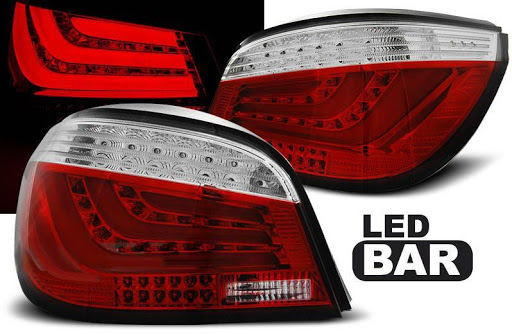 Baklykter LED BMW (E60) 2003-2007 RED WHITE  – bilde 2