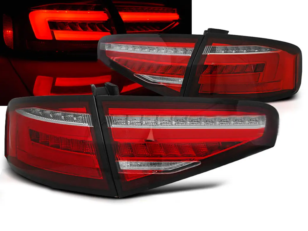 Baklykter LED Dynamisk Audi A4 B8 Sedan Facelift 2012 - 2015 LIGHTS RED WHITE