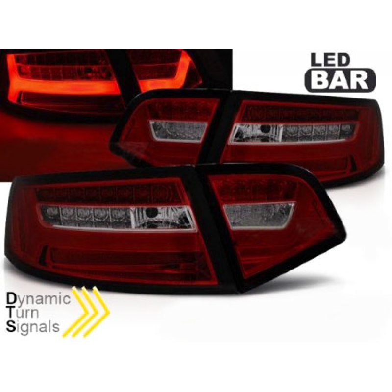 Baklykter LED Dynamisk Audi A6 C6 Sedan 2008 - 2011 │ RED SMOKE SEQ