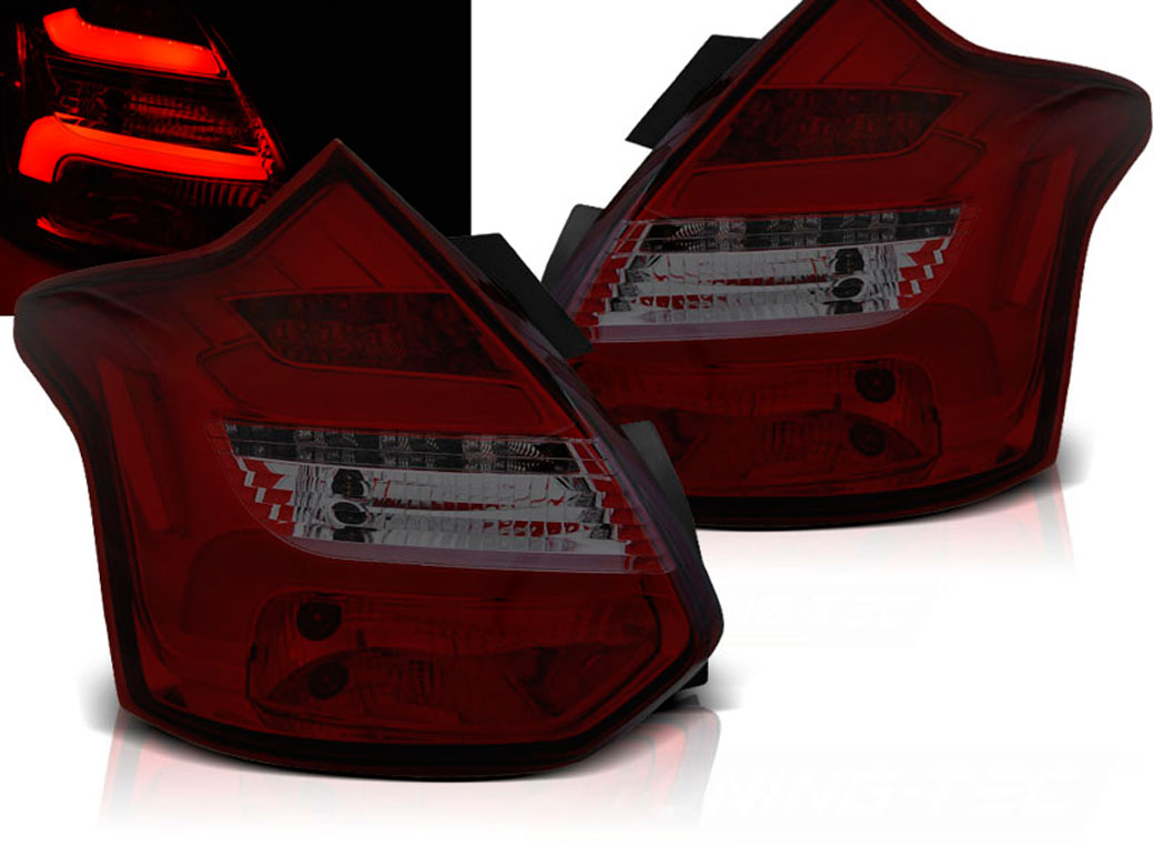 Baklykter LED Dynamisk FORD FOCUS 3 2010-2014 HATCHBACK RED SMOKE SEQ IND.