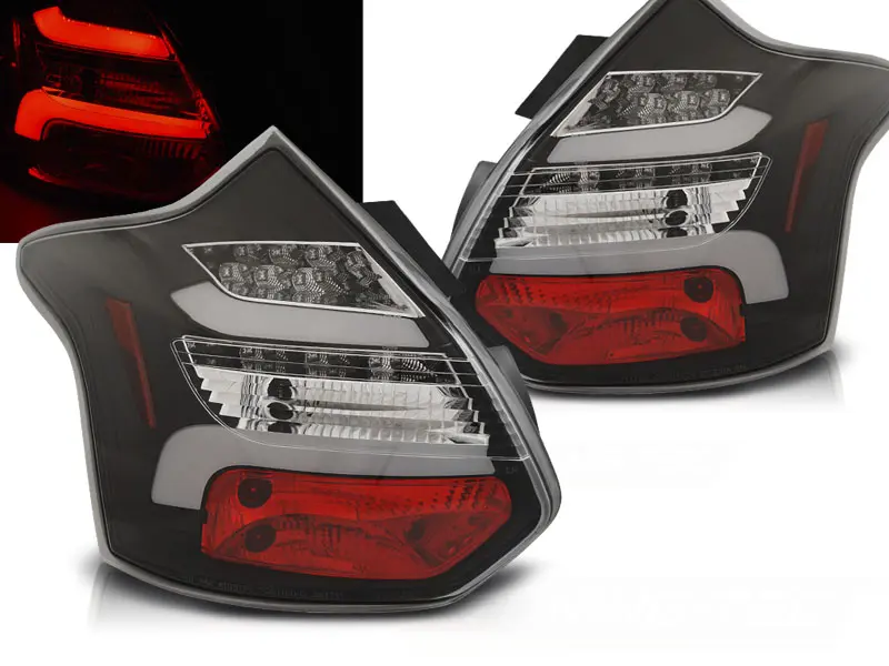 Baklykter LED Dynamisk FORD FOCUS 3 2011-2014 HATCHBACK BLACK SEQ IND.