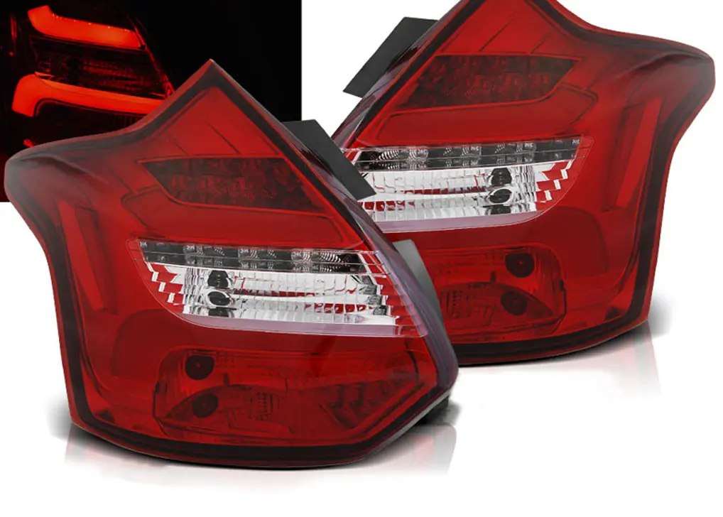 Baklykter LED Dynamisk FORD FOCUS (3) 2011-2014 HATCHBACK RED WHITE SEQ IND.