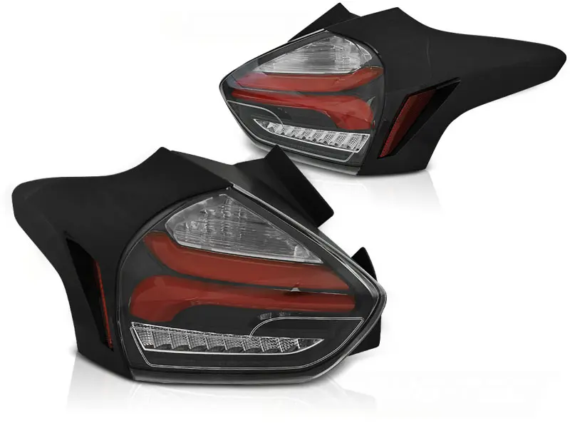 Baklykter LED Dynamisk FORD FOCUS 3 2015-2018 HATCHBACK BLACK RED