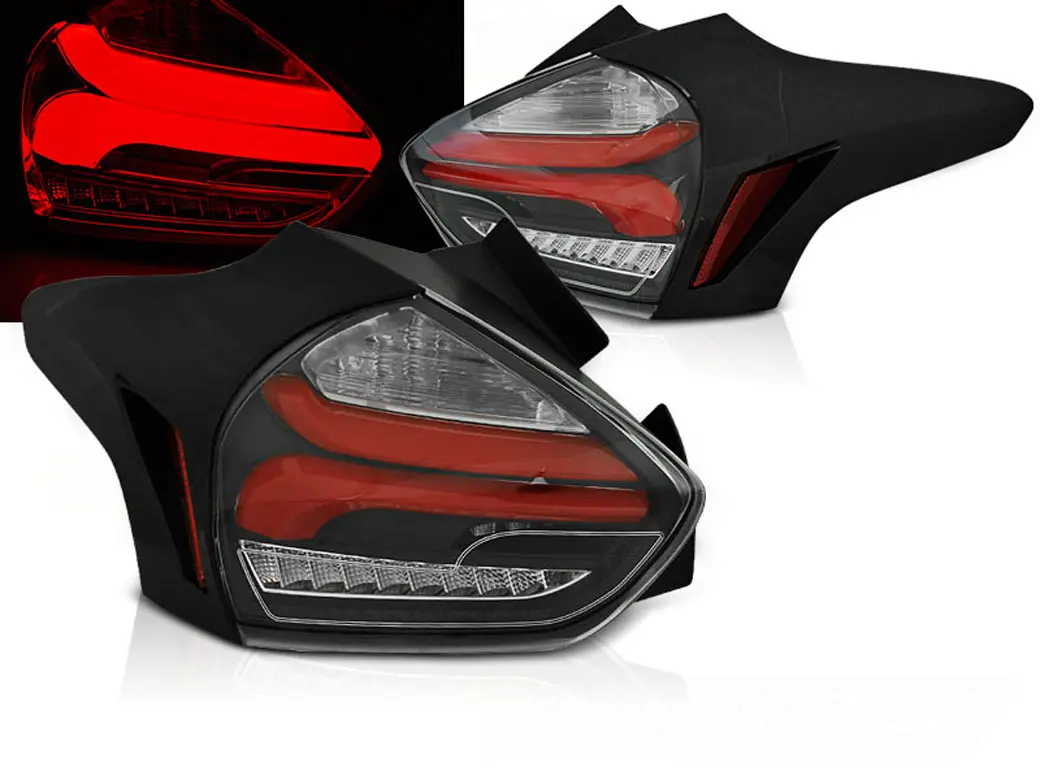Baklykter LED Dynamisk FORD FOCUS 3 2015-2018 HATCHBACK BLACK RED – bilde 2