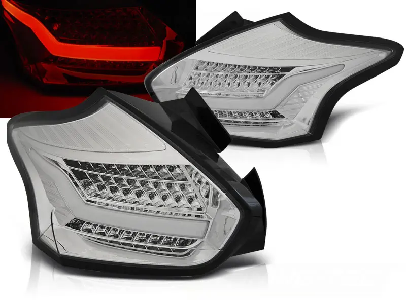 Baklykter LED Dynamisk Ford Focus III Hatchback Facelift 2014 - 2019 │ CHROME SEQ
