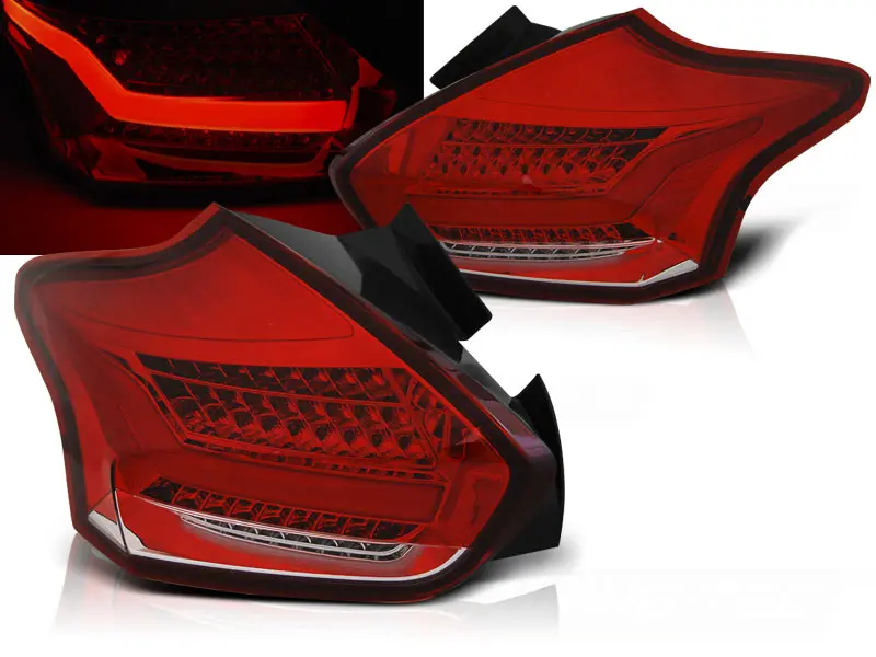 Baklykter LED Dynamisk Ford Focus III Hatchback Facelift 2014 - 2019 │ RED WHITE SEQ