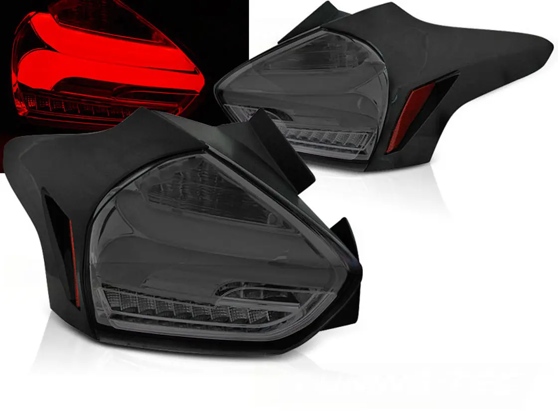 Baklykter LED Dynamisk Ford Focus III Hatchback Facelift 2014 - 2019 │ SMOKE