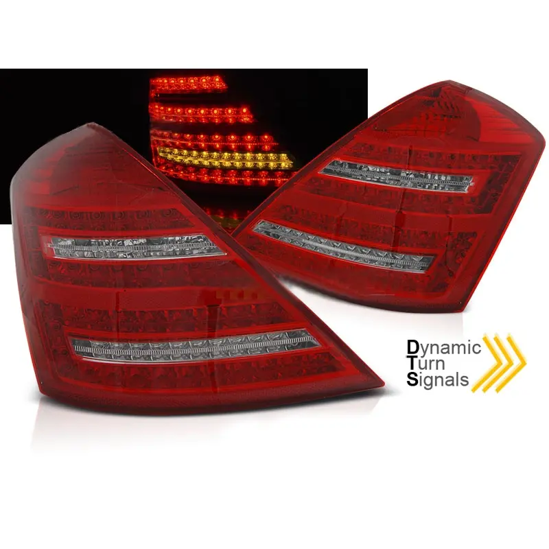 Baklykter LED Dynamisk MERCEDES-BENZ (W221) S-Klasse 2005-2009 RED WHITE SEQ